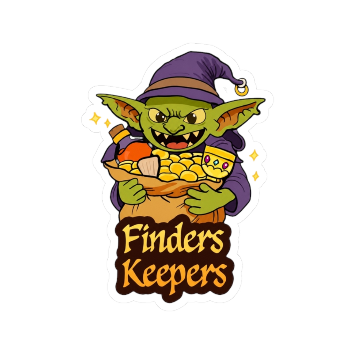 Finders Keepers - Cute Goblin Loot Fantasy Design | Core Keeper - alternate angle 3, merchandise